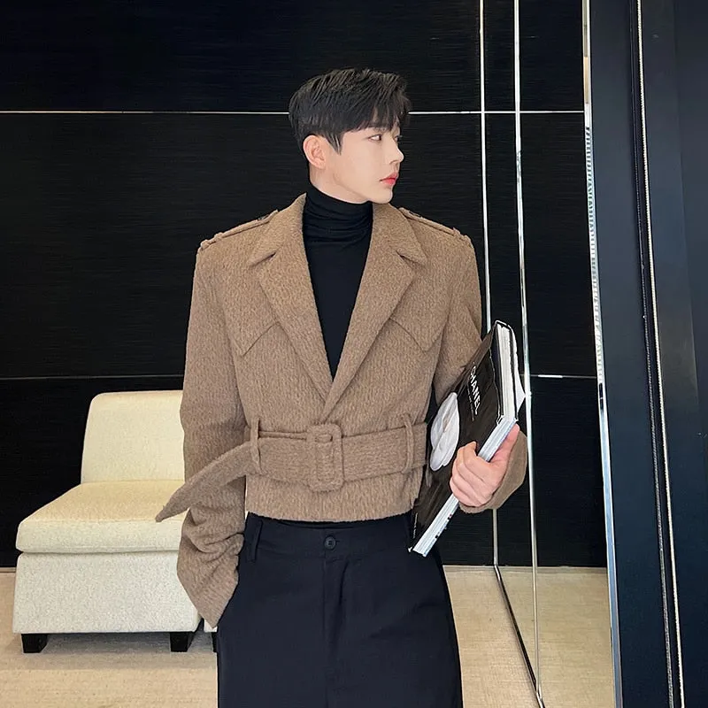 Crop Belt Eccentric Blazer