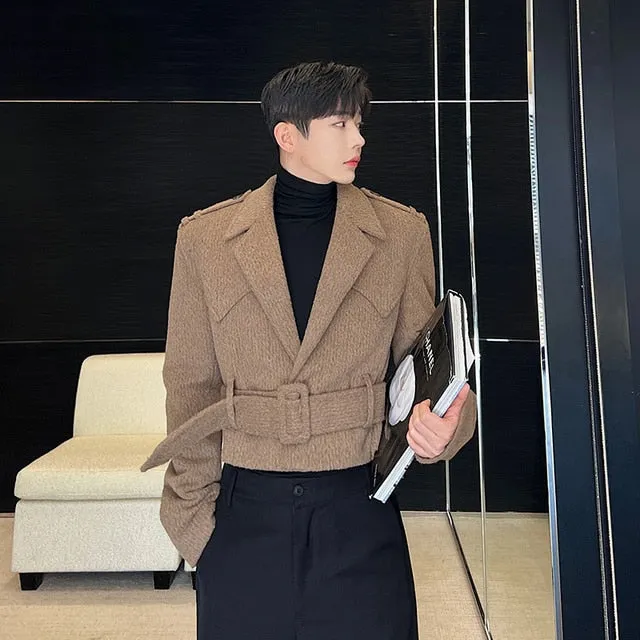 Crop Belt Eccentric Blazer
