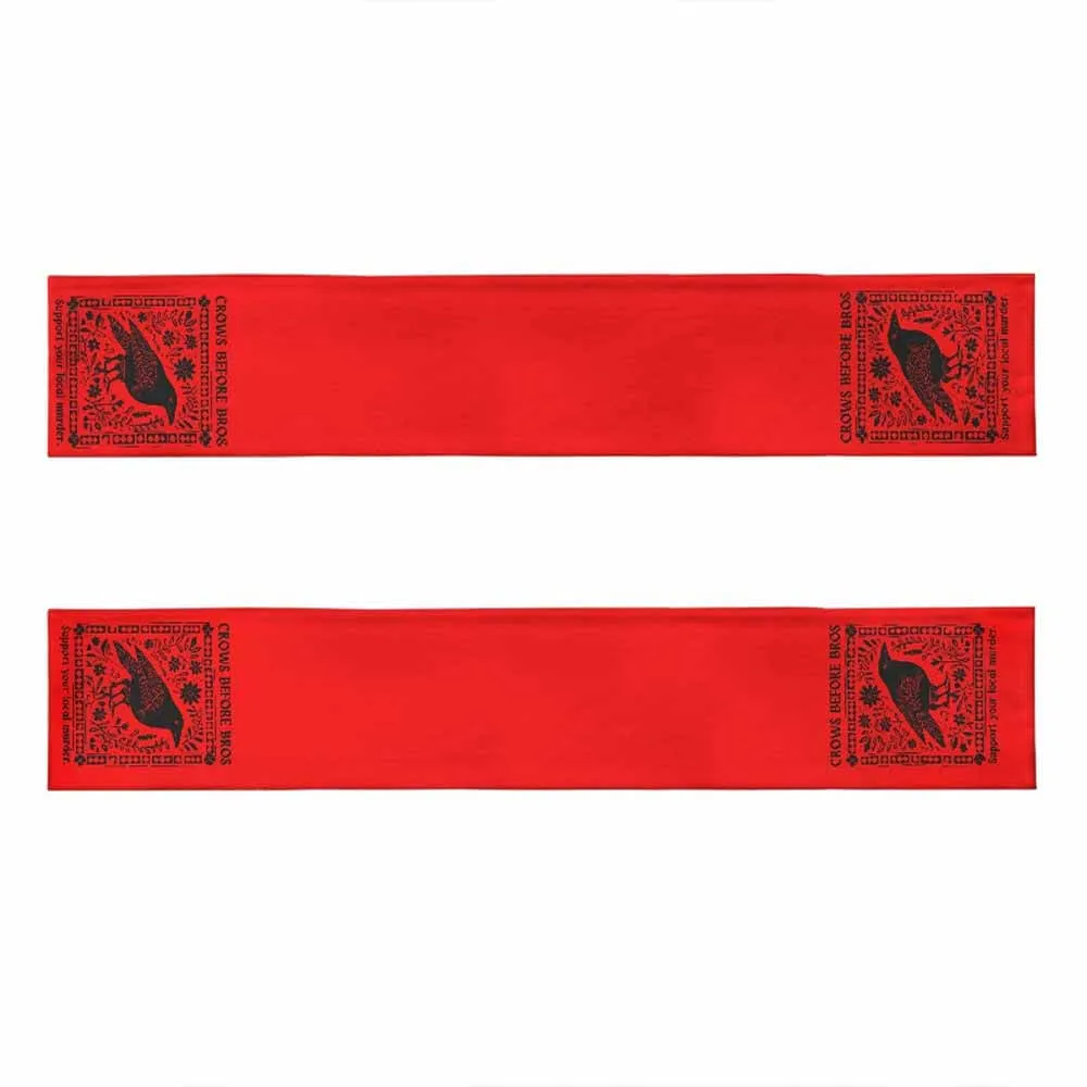 Crows Before Bros Red Warm Chunky Knitted Scarf