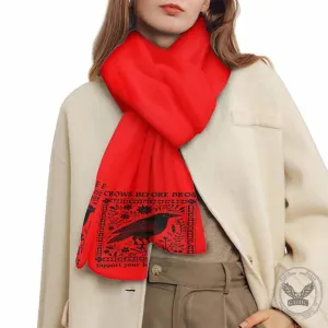 Crows Before Bros Red Warm Chunky Knitted Scarf