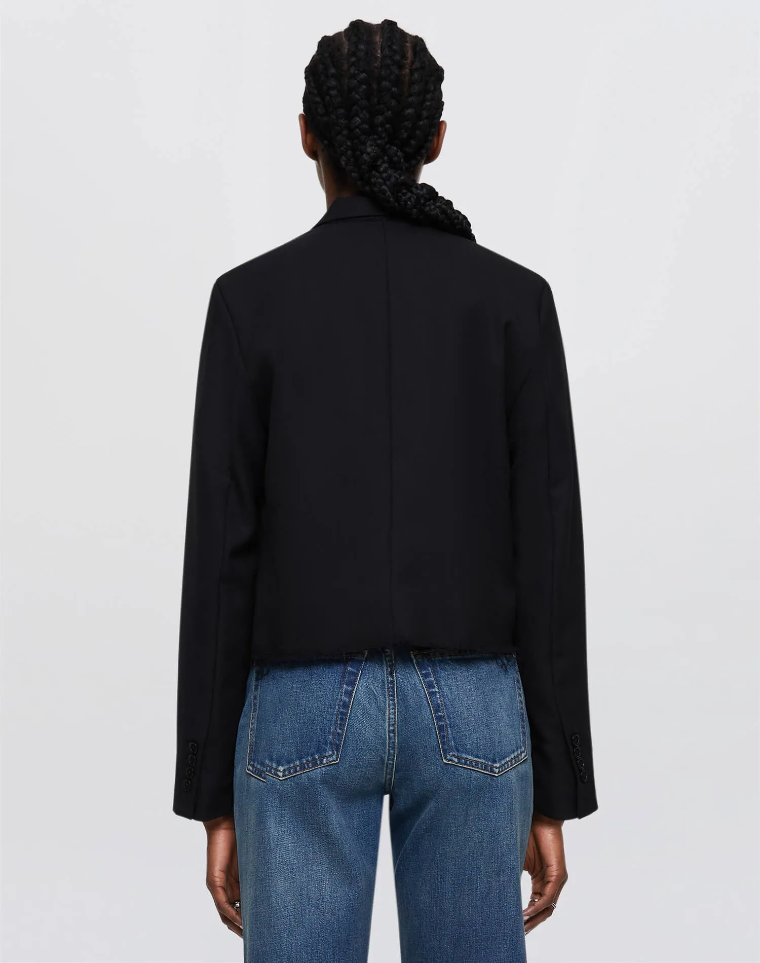 Cutoff Boyfriend Blazer - Black