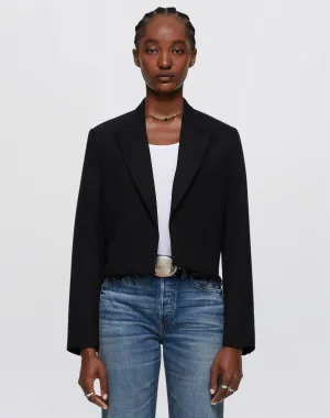 Cutoff Boyfriend Blazer - Black