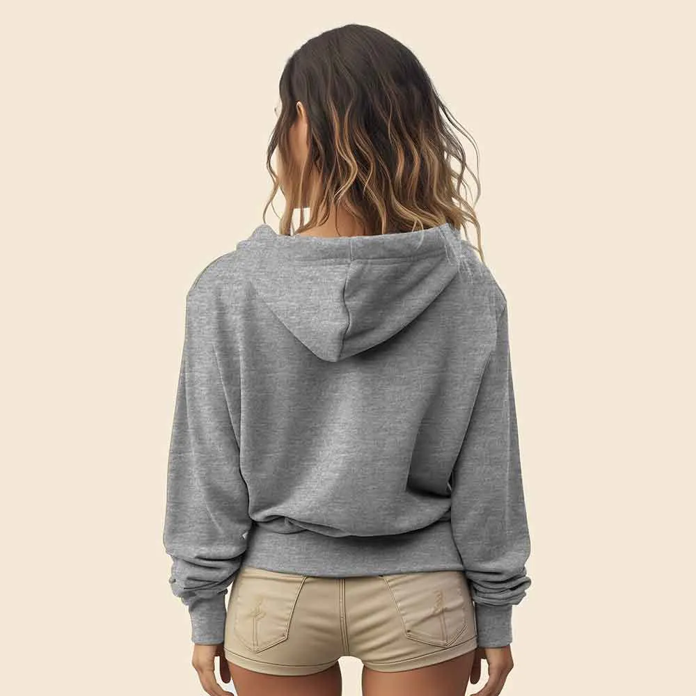 Dalix Butterfly Cropped Zip Hoodie