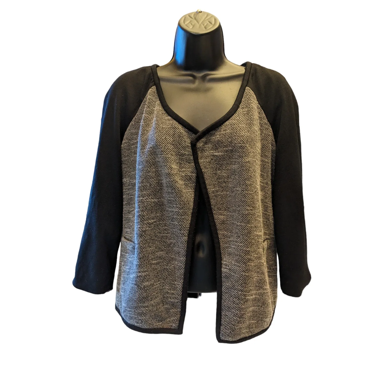 Dana Buchman Open Front Cardigan Jacket Blazer Womens 10 Sophisticated Chic Work