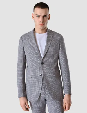 Essential Blazer Regular Duo Check Blue