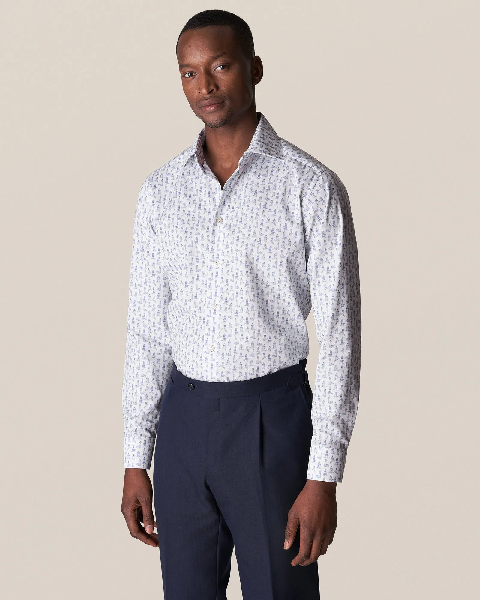 ETON 10000326125 BLUE PRINT SLIM SC SHIRT