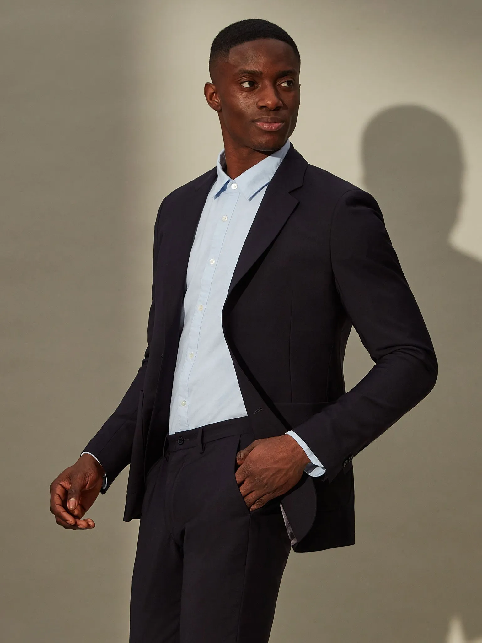 Four Season Wool Travel Blazer - Nordic Blue