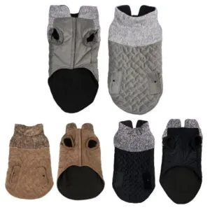 Fur Look Filled 2 Tone Pet Jacket - 80cm