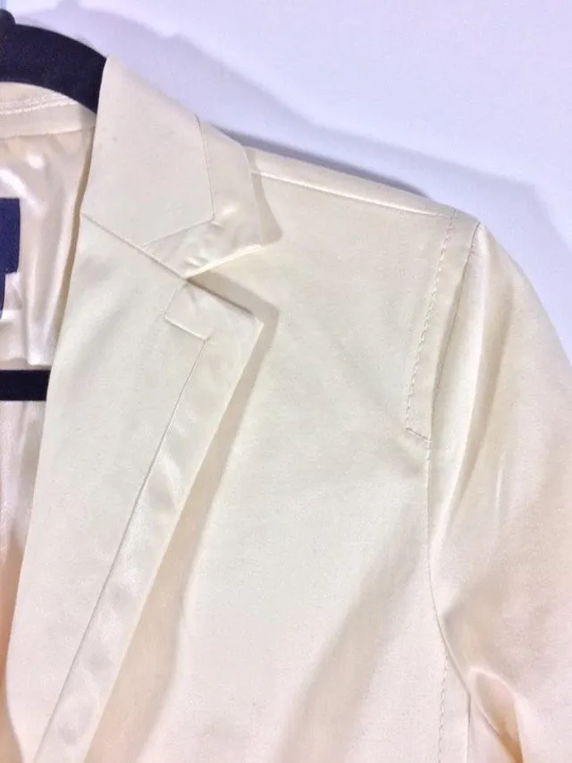 GAP Cream Satin Trim Cotton Boyfriend Blazer - Size 10