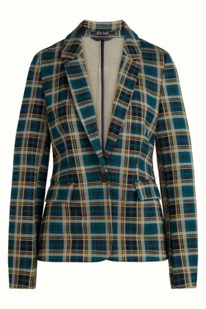 Getailleerde blazer | King Louie Daisy blazer rodeo check dragonfly green