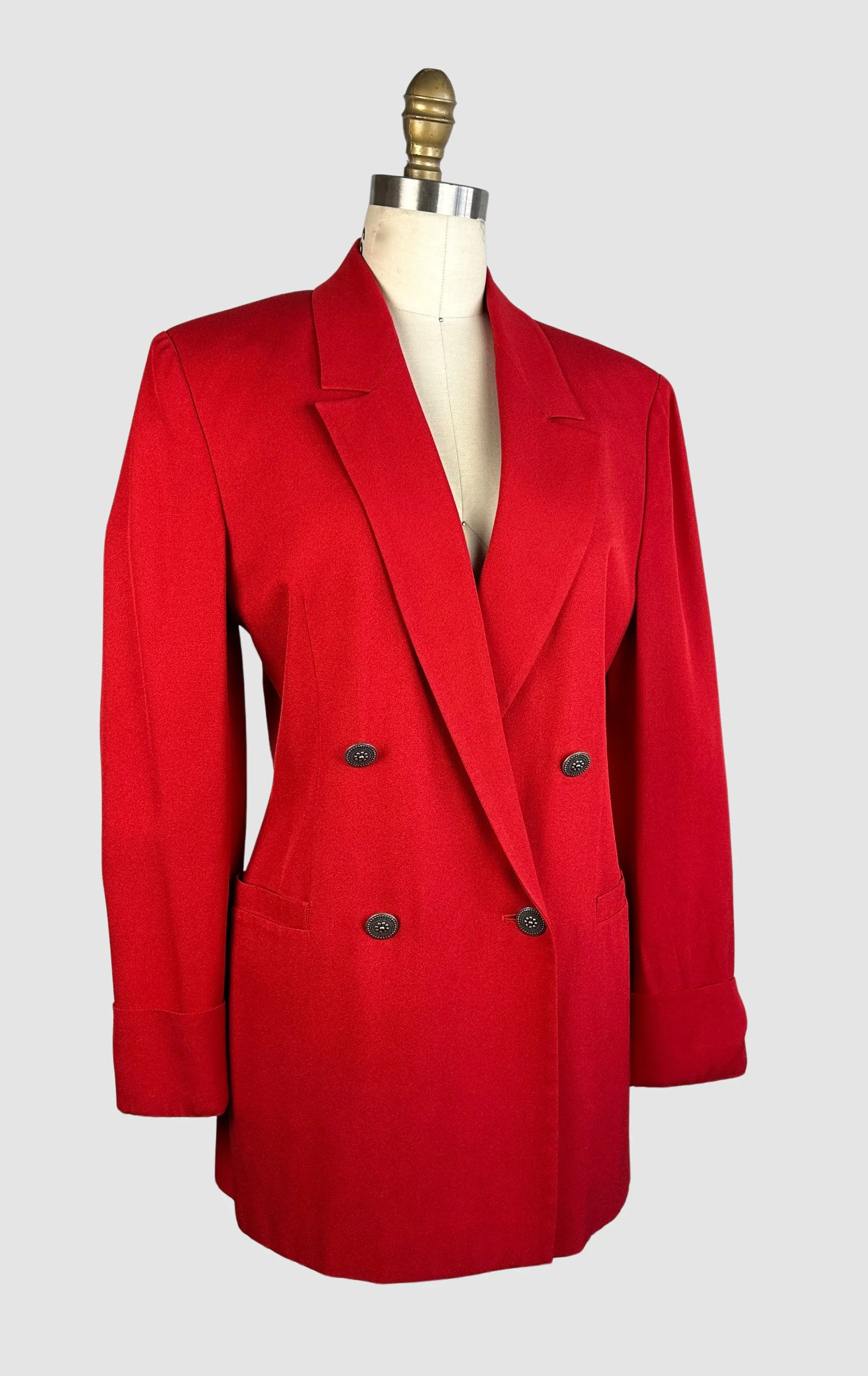GIANNI VERSACE VERSUS  90s Candy Red Double Breasted Blazer • Small