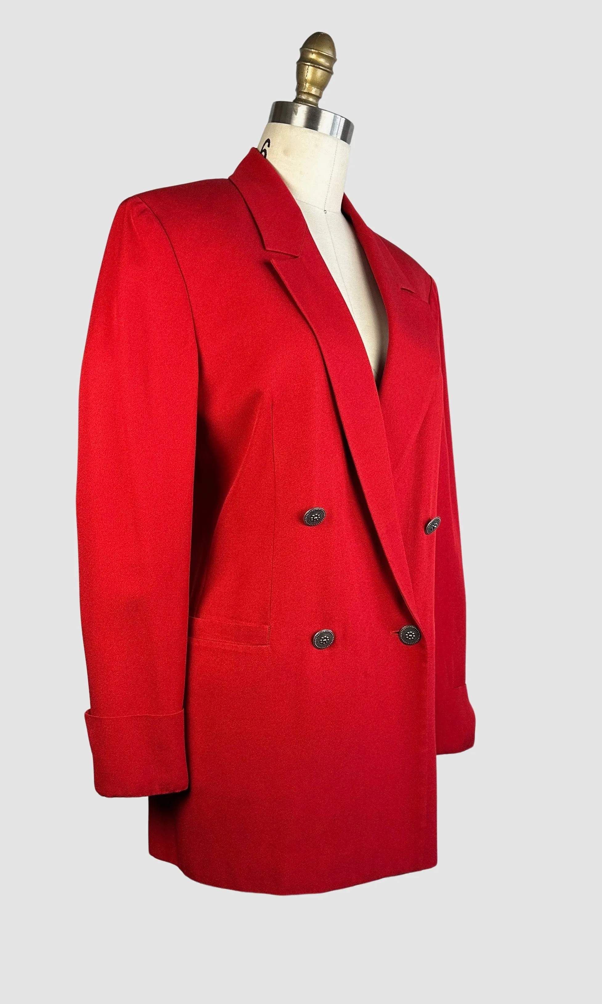 GIANNI VERSACE VERSUS  90s Candy Red Double Breasted Blazer • Small