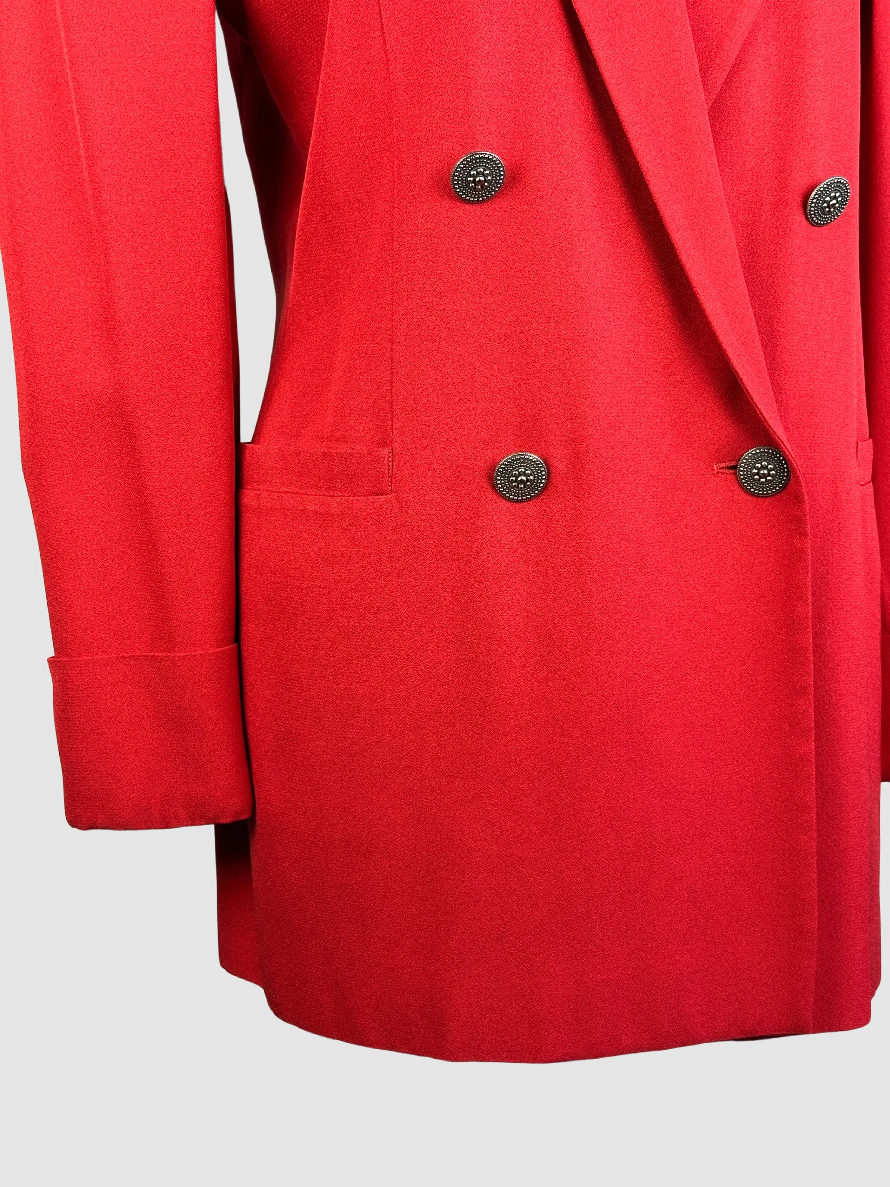 GIANNI VERSACE VERSUS  90s Candy Red Double Breasted Blazer • Small
