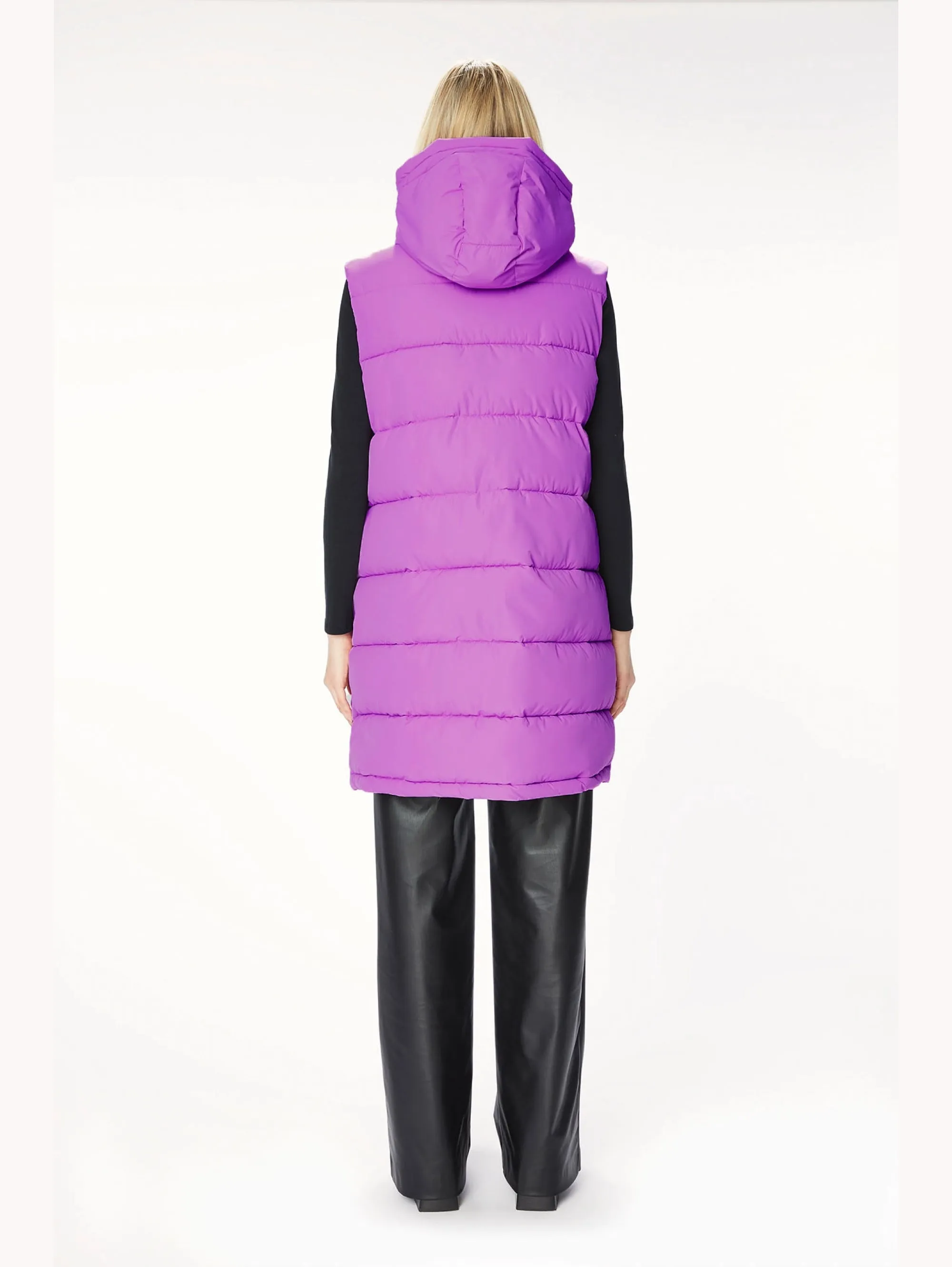 Gilet Imbottito con Cappuccio Orchidea