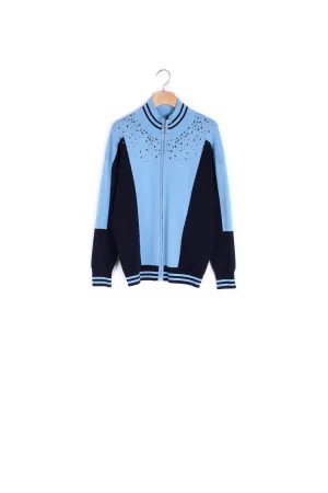 Gilet zippé à formes graphiques