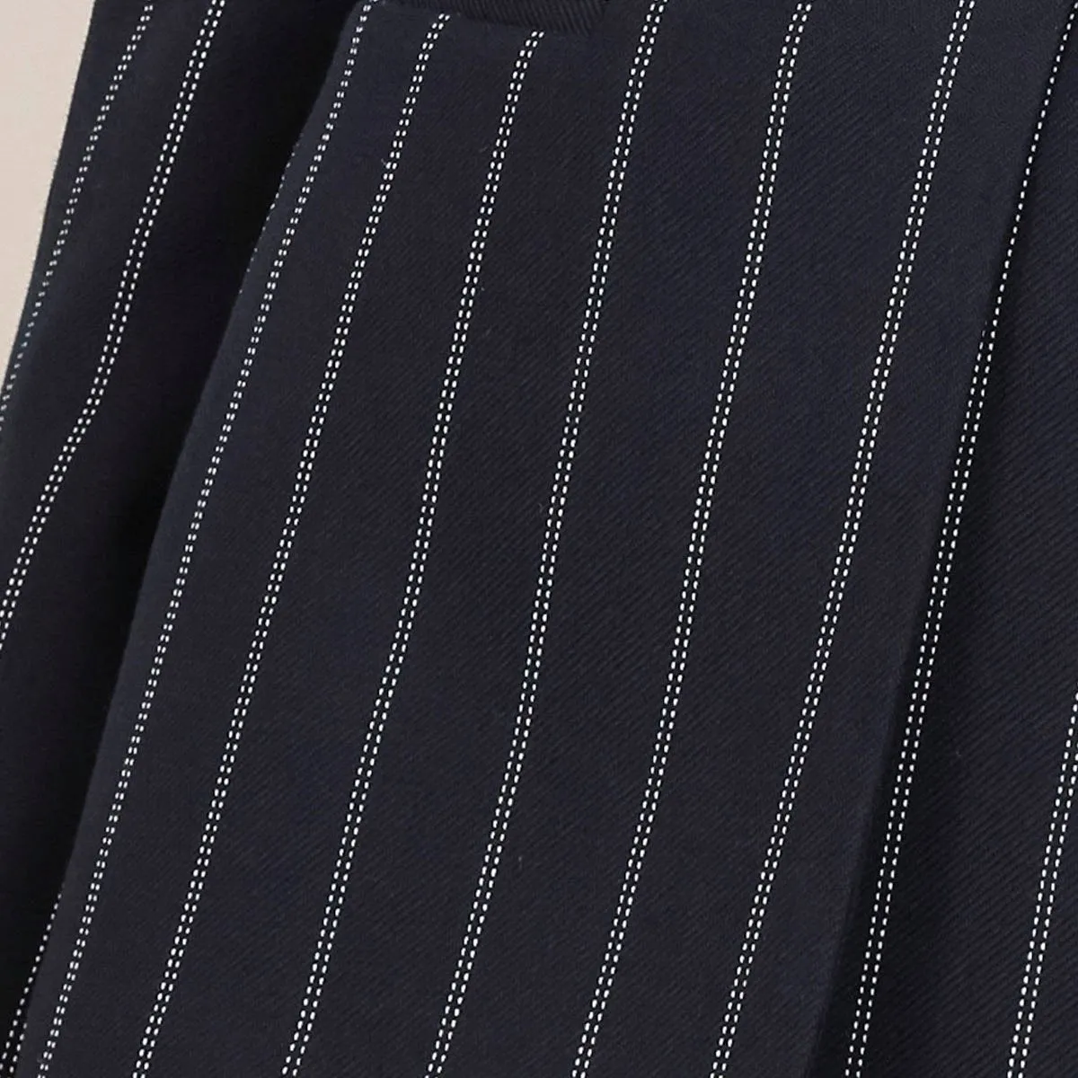 Grace Wool Pinstripe Blazer Black