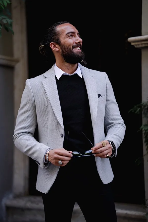 Gray Groom Wedding Blazer for Men | GentWith.com
