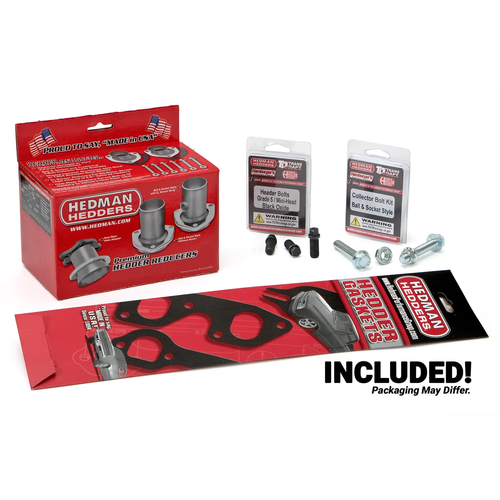 Hedman Hedders Headers - 1.5 in Primary - 2.5 in Collector - Long Tube - 2WD - GM LS-Series - GM Compact SUV / Truck 1982-2004 - Pair