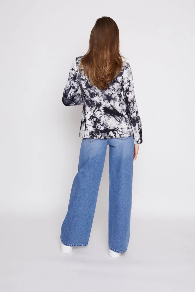 Helen Tie Dye Blazer With Removable Denim Insert