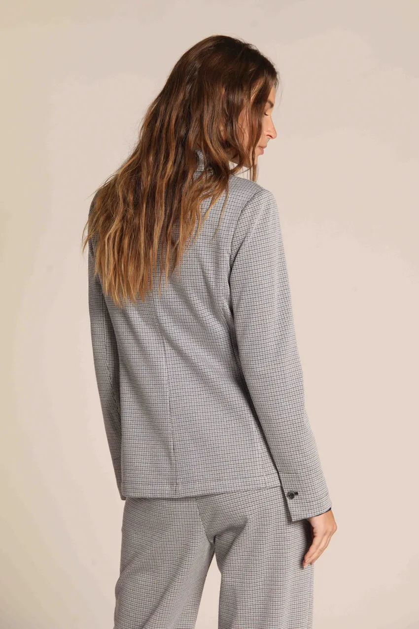 Helena blazer donna in jersey con micro fantasia e riga lurex