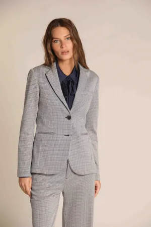 Helena blazer donna in jersey con micro fantasia e riga lurex