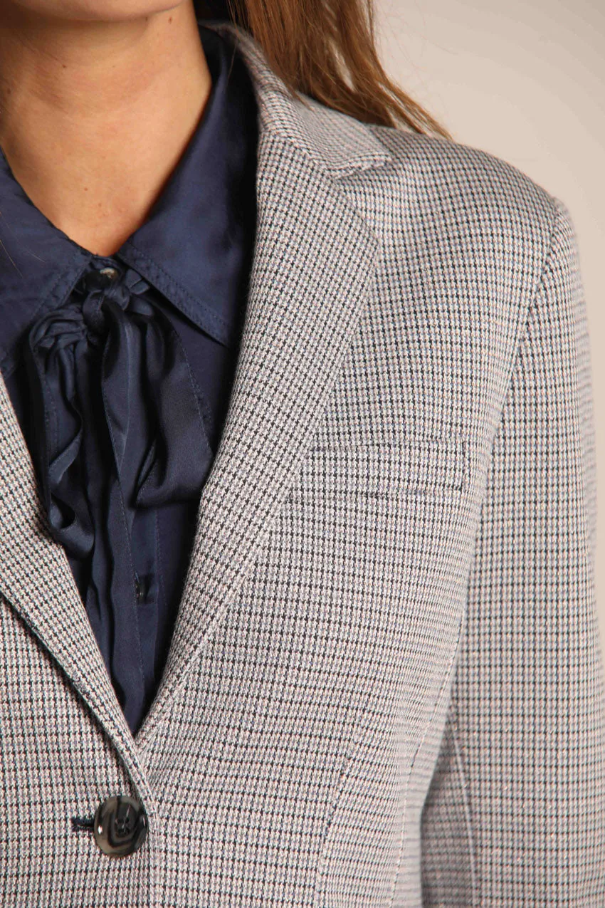 Helena blazer donna in jersey con micro fantasia e riga lurex