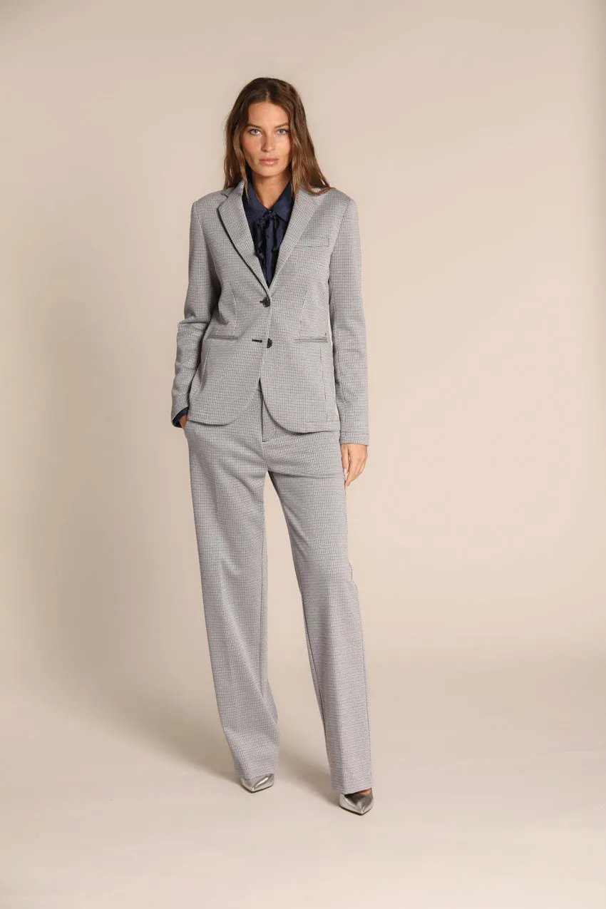 Helena blazer donna in jersey con micro fantasia e riga lurex