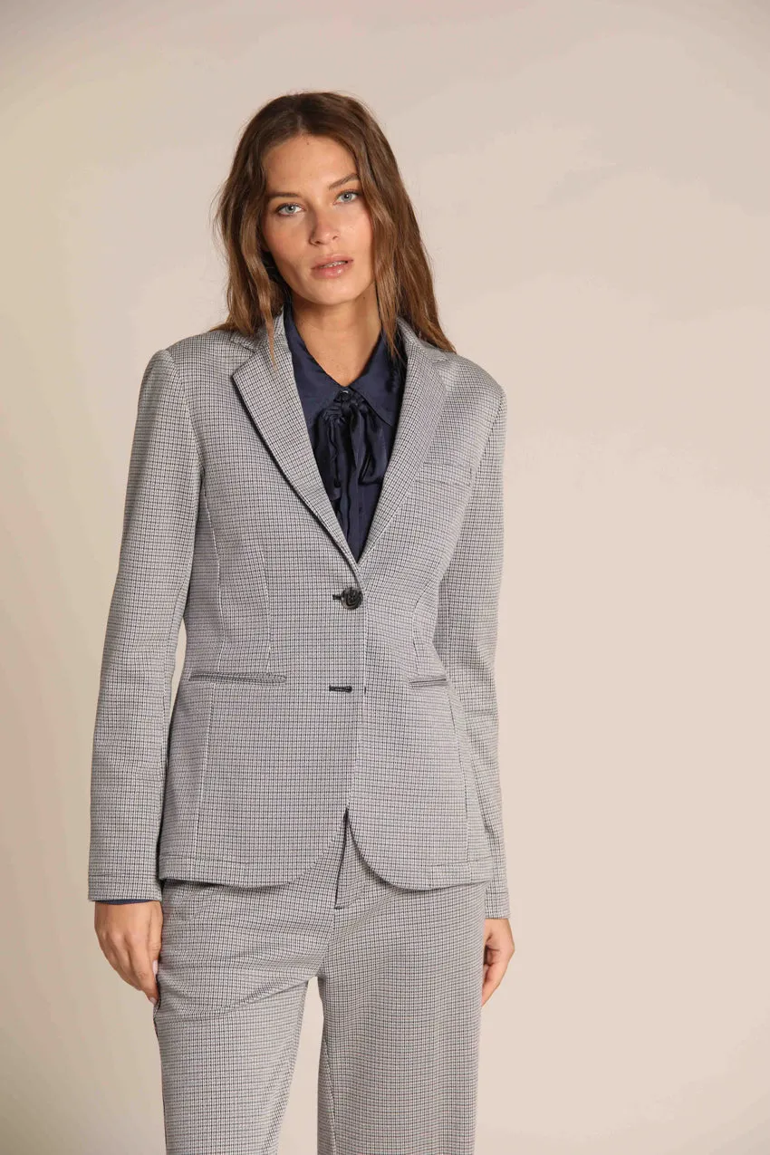 Helena blazer donna in jersey con micro fantasia e riga lurex