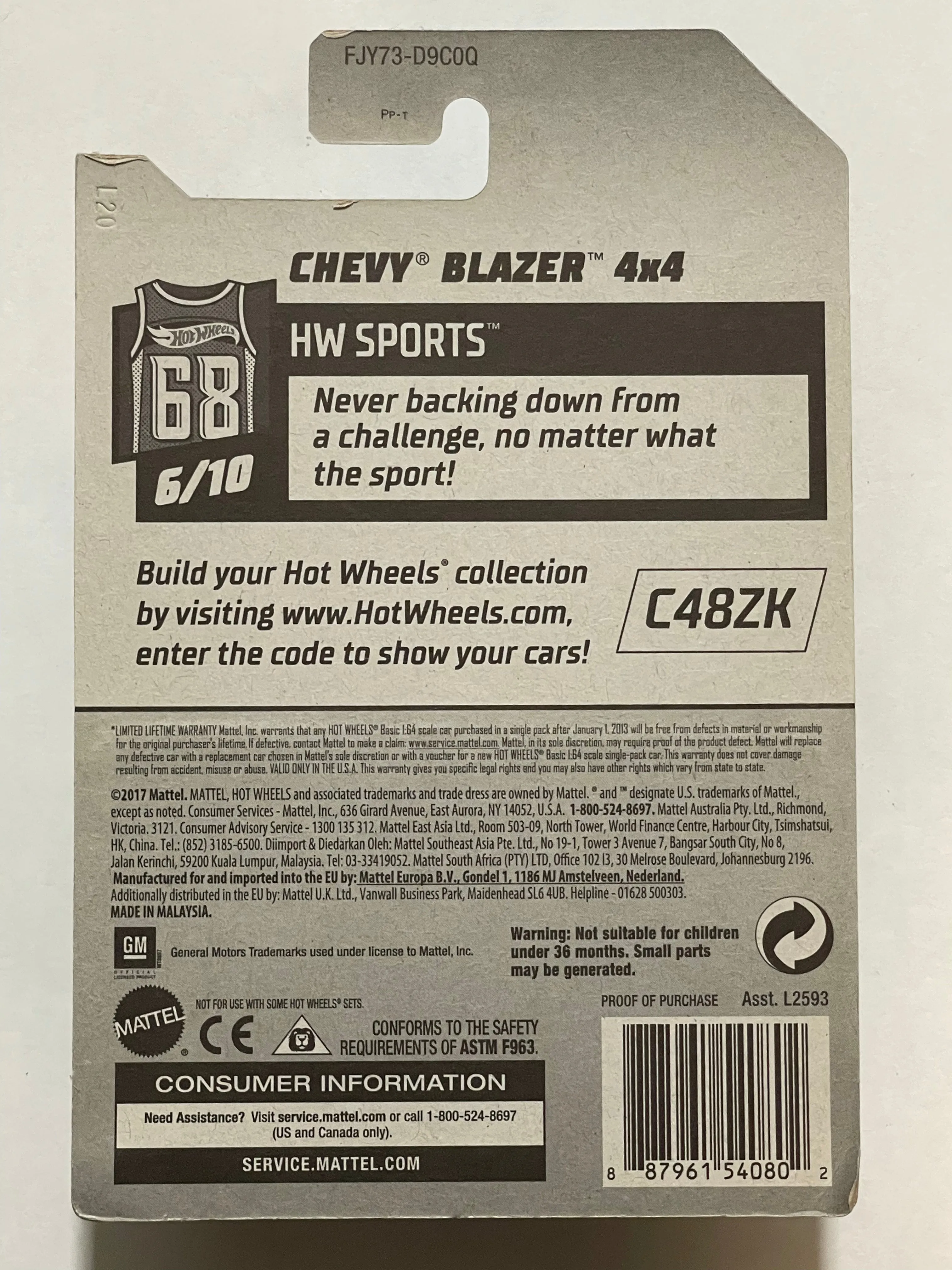 Hotwheels Chevy Blazer 4X4