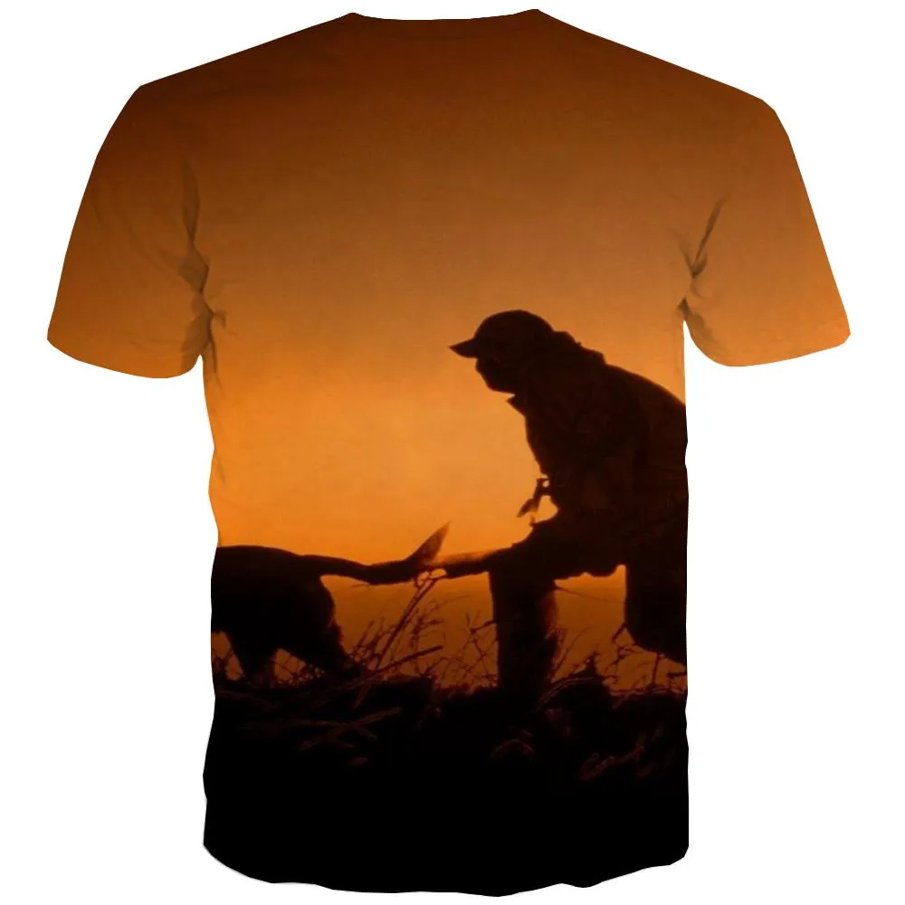 Hunting T-shirt Men Jungle T shirts Funny Deer Tshirt Anime Shooter Tshirts Novelty Camouflage T-shirts Graphic