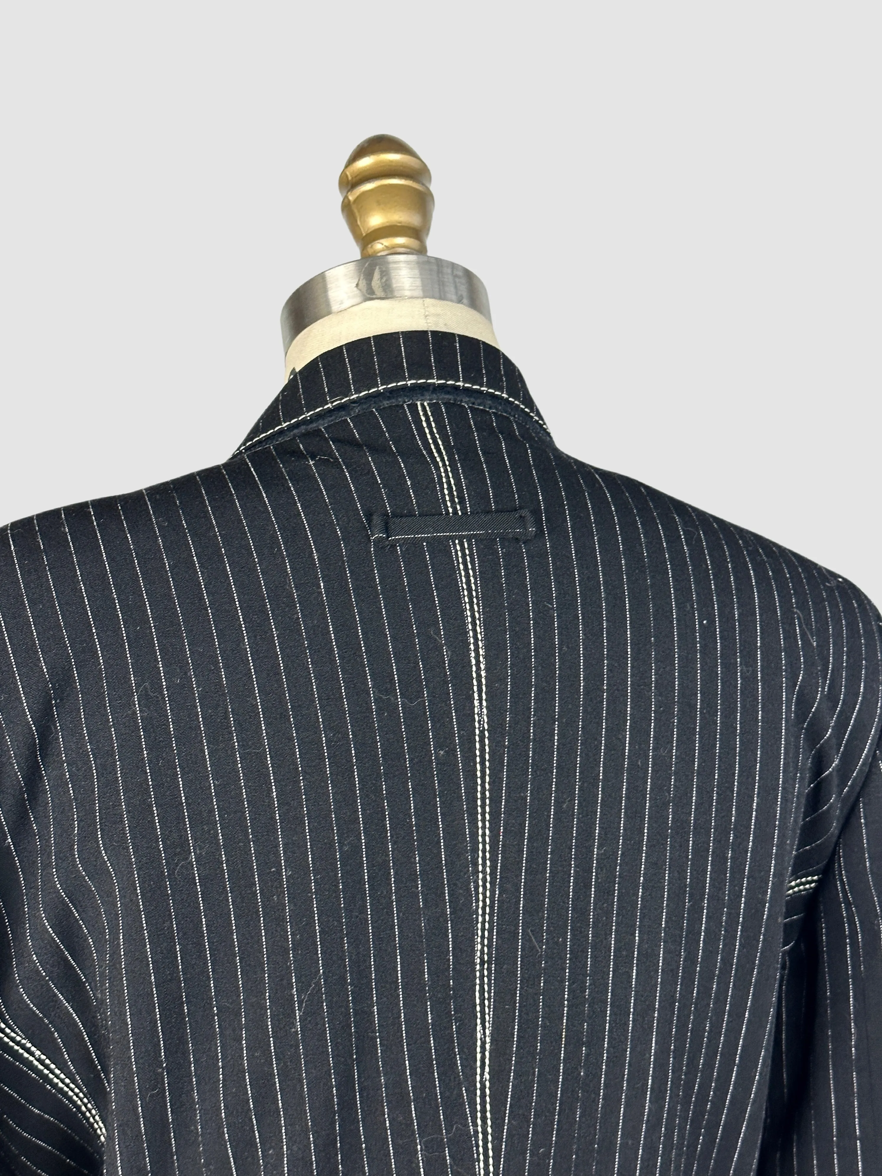 JEAN PAUL GAULTIER Femme 90s Black Pinstripe Blazer • Small