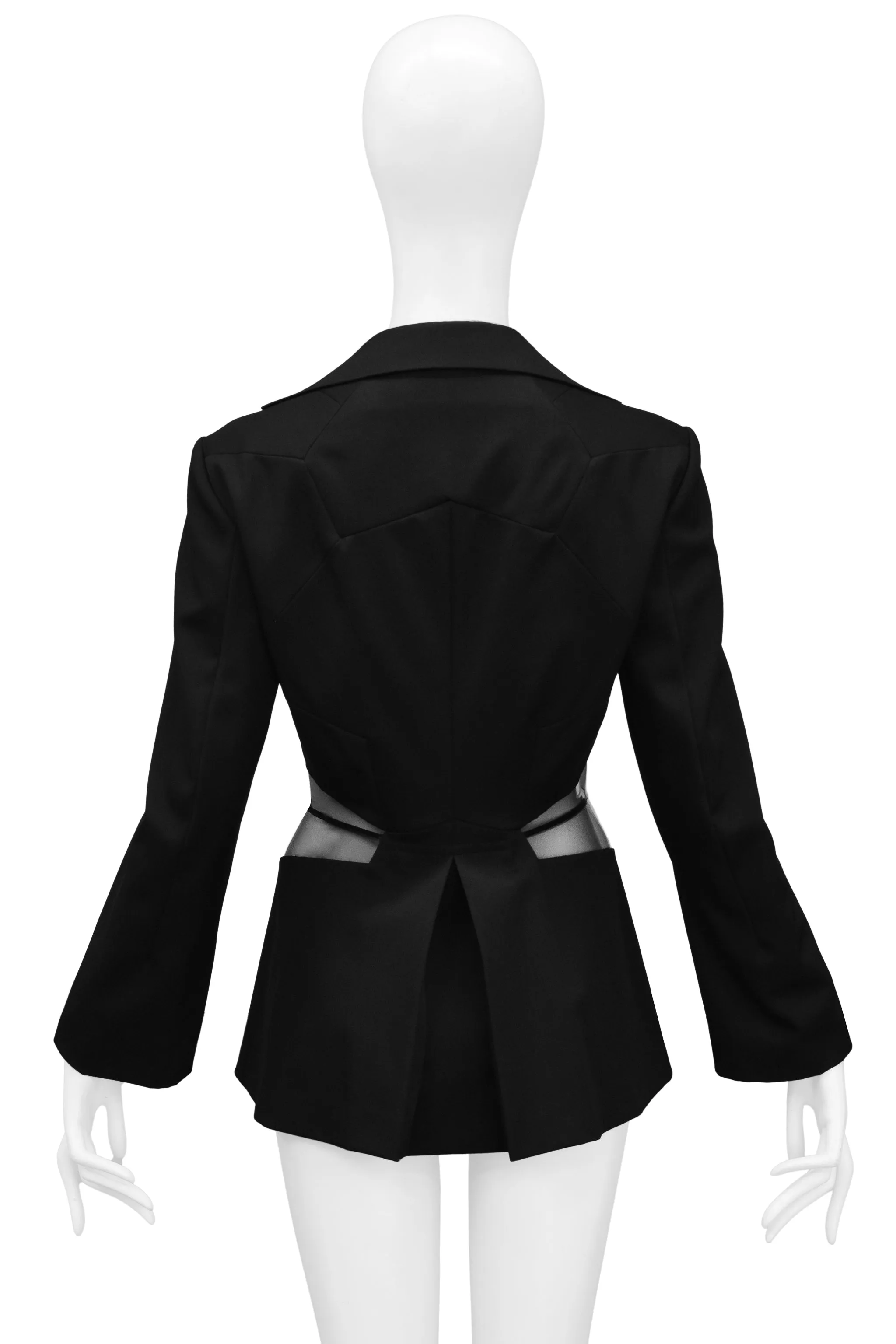 JUNYA WATANABE BLACK BLAZER WITH VINYL INSETS 2005