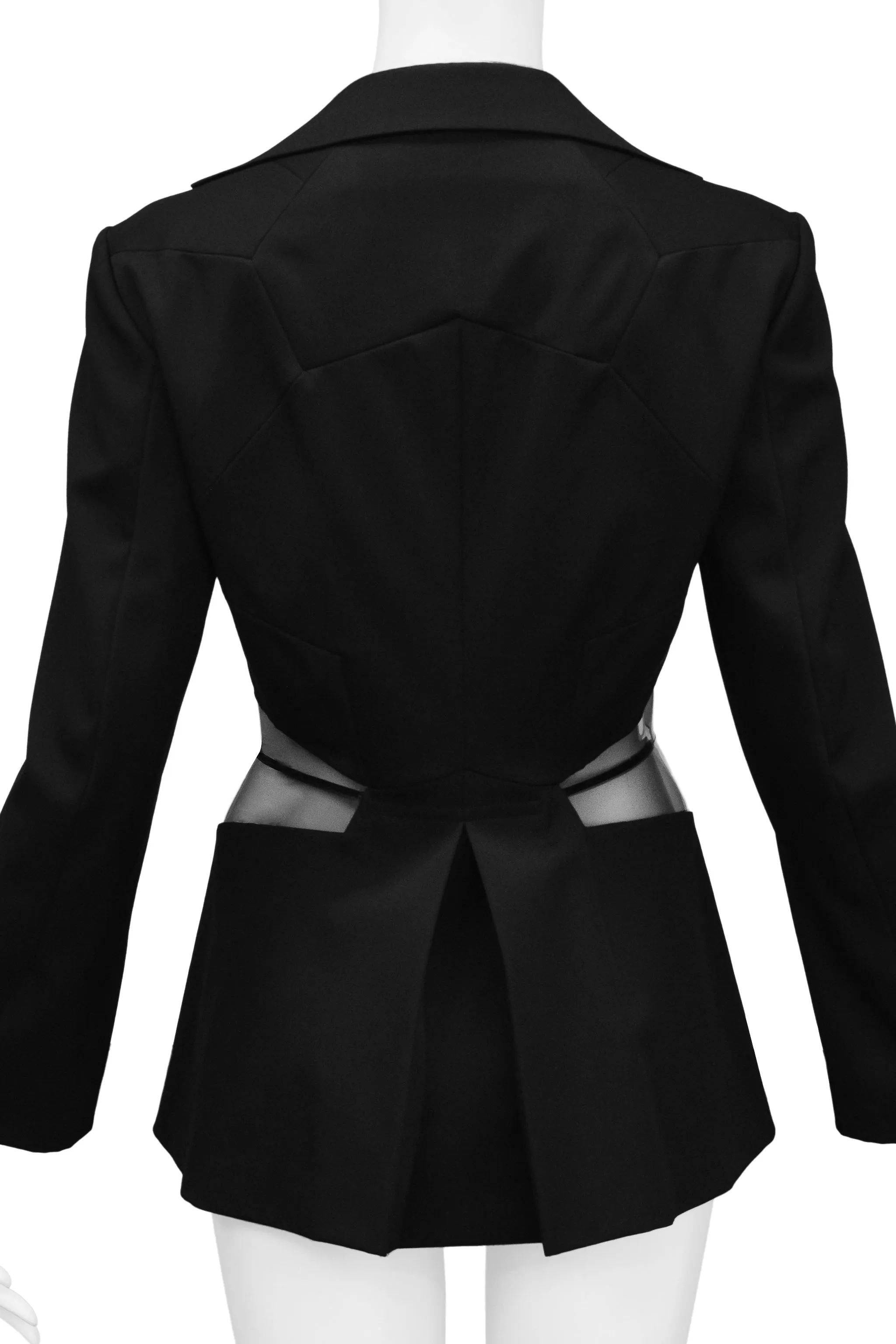 JUNYA WATANABE BLACK BLAZER WITH VINYL INSETS 2005