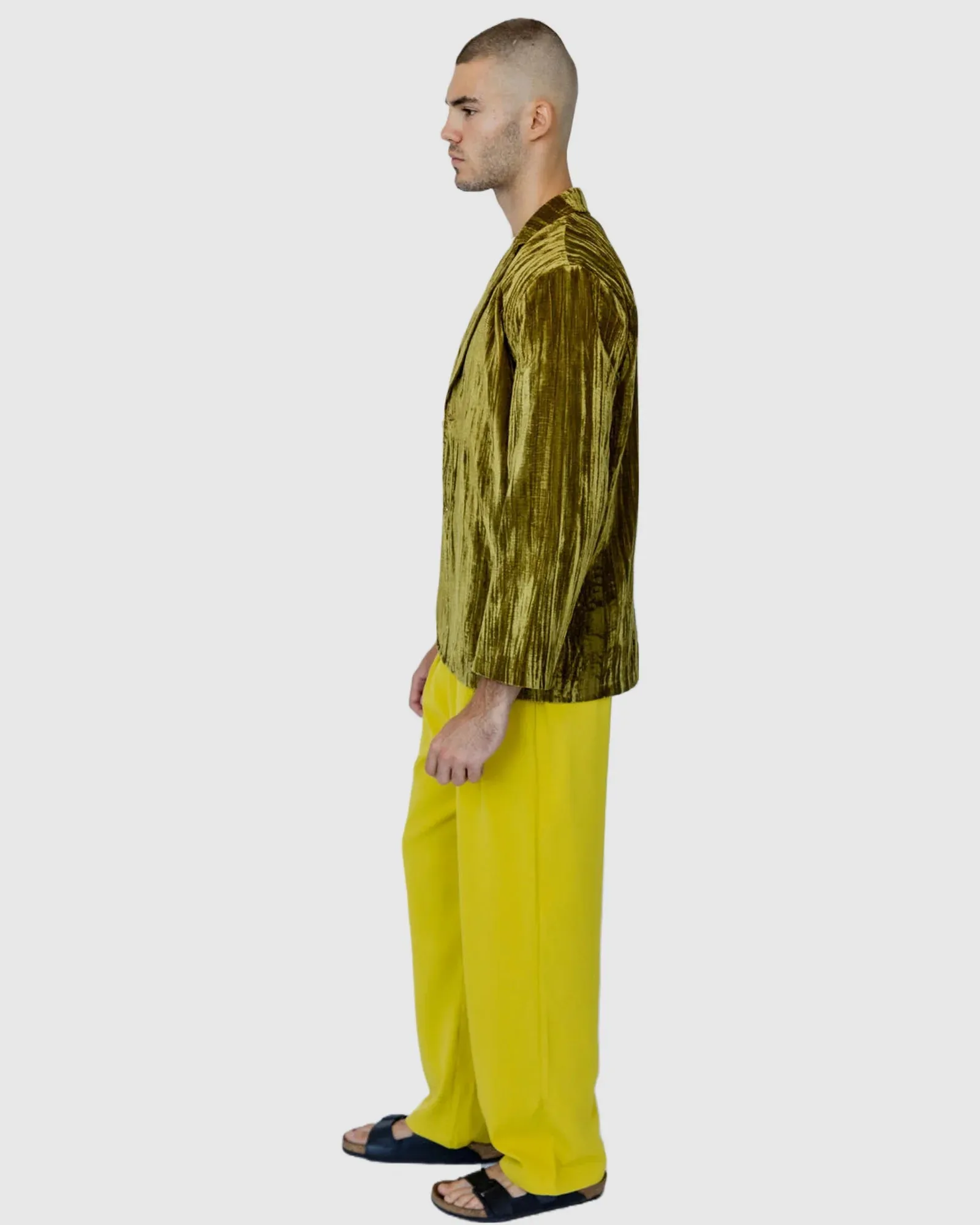 Justin Cassin Terrance Suede Blazer in Gold Color