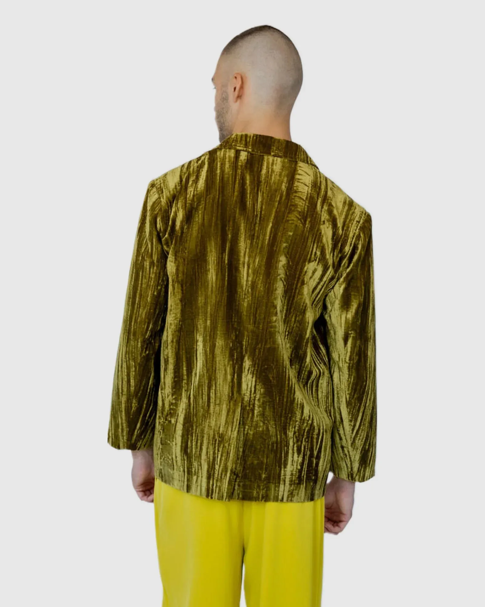 Justin Cassin Terrance Suede Blazer in Gold Color