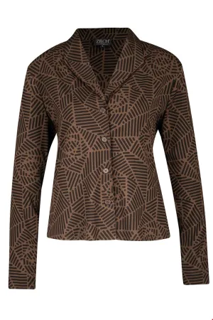 Kastanjebruine blazer | Zilch jacket rosette marron