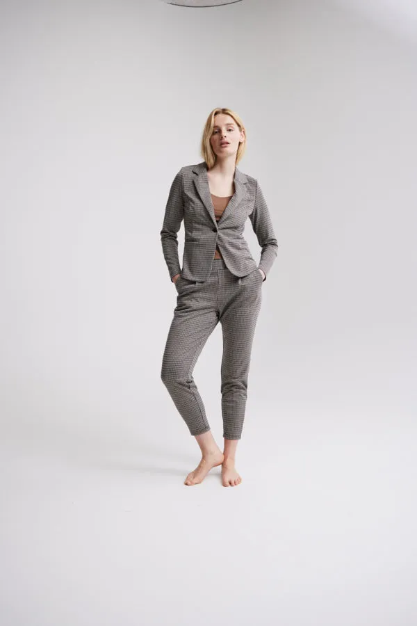 KATE PLAID BLAZER (SAND)