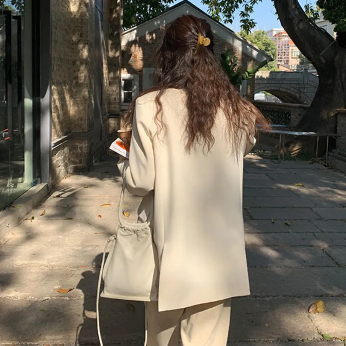 [Korean Style] High Quality Loose Fit Solid Color Blazer w/ 2 Back Slits
