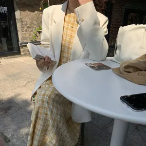 [Korean Style] High Quality Loose Fit Solid Color Blazer w/ 2 Back Slits