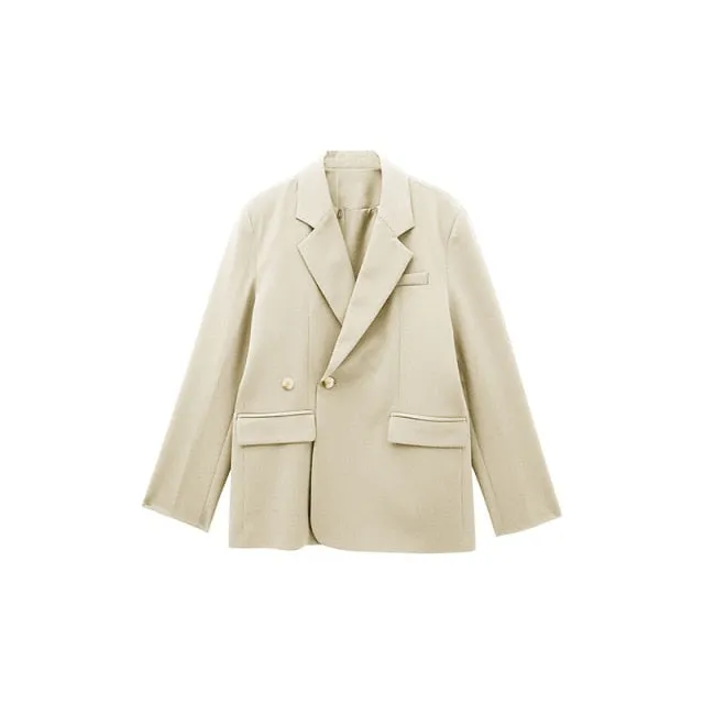 [Korean Style] High Quality Loose Fit Solid Color Blazer w/ 2 Back Slits