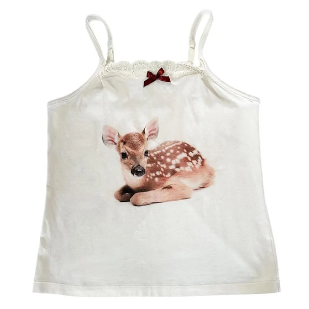 Lace Trim Fawn Tank