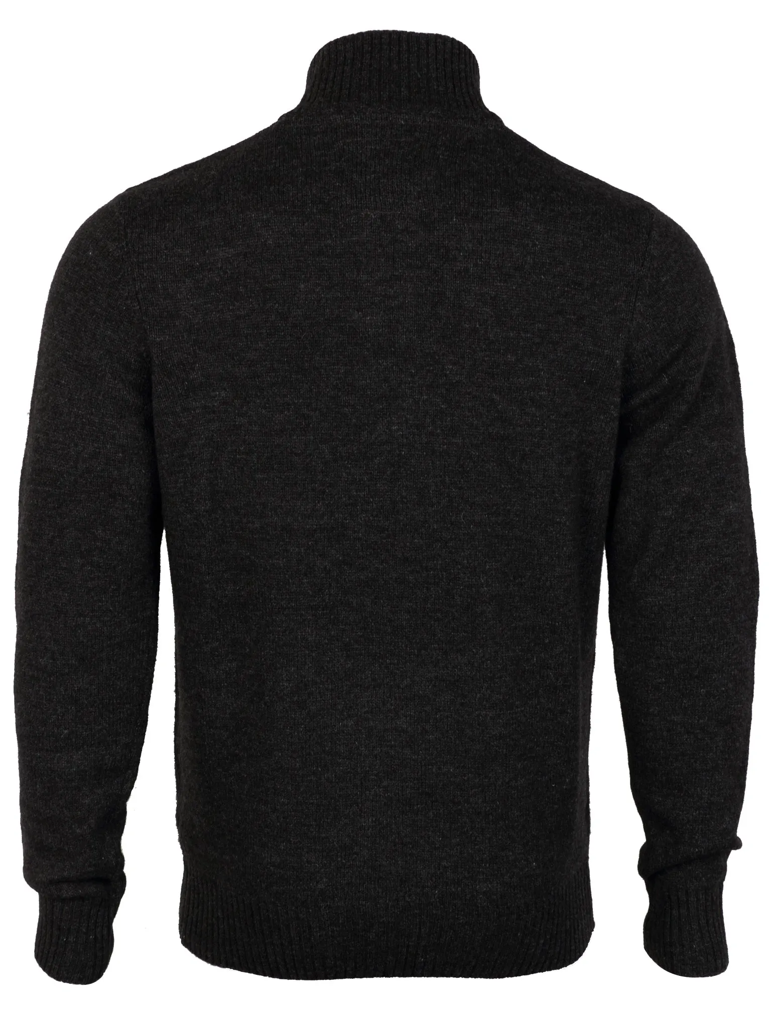 Lambs Wool Blend Button Neck Charcoal Jumper