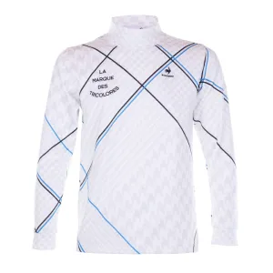 LE COQ SPORTIF GOLF Plaid High Neck Men's Longsleeve Shirt (White)