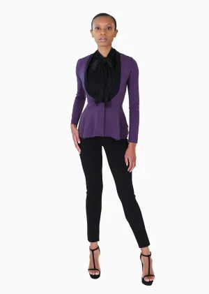 Marvella - Womens Knit Blazer Jacket with Silk Trim
