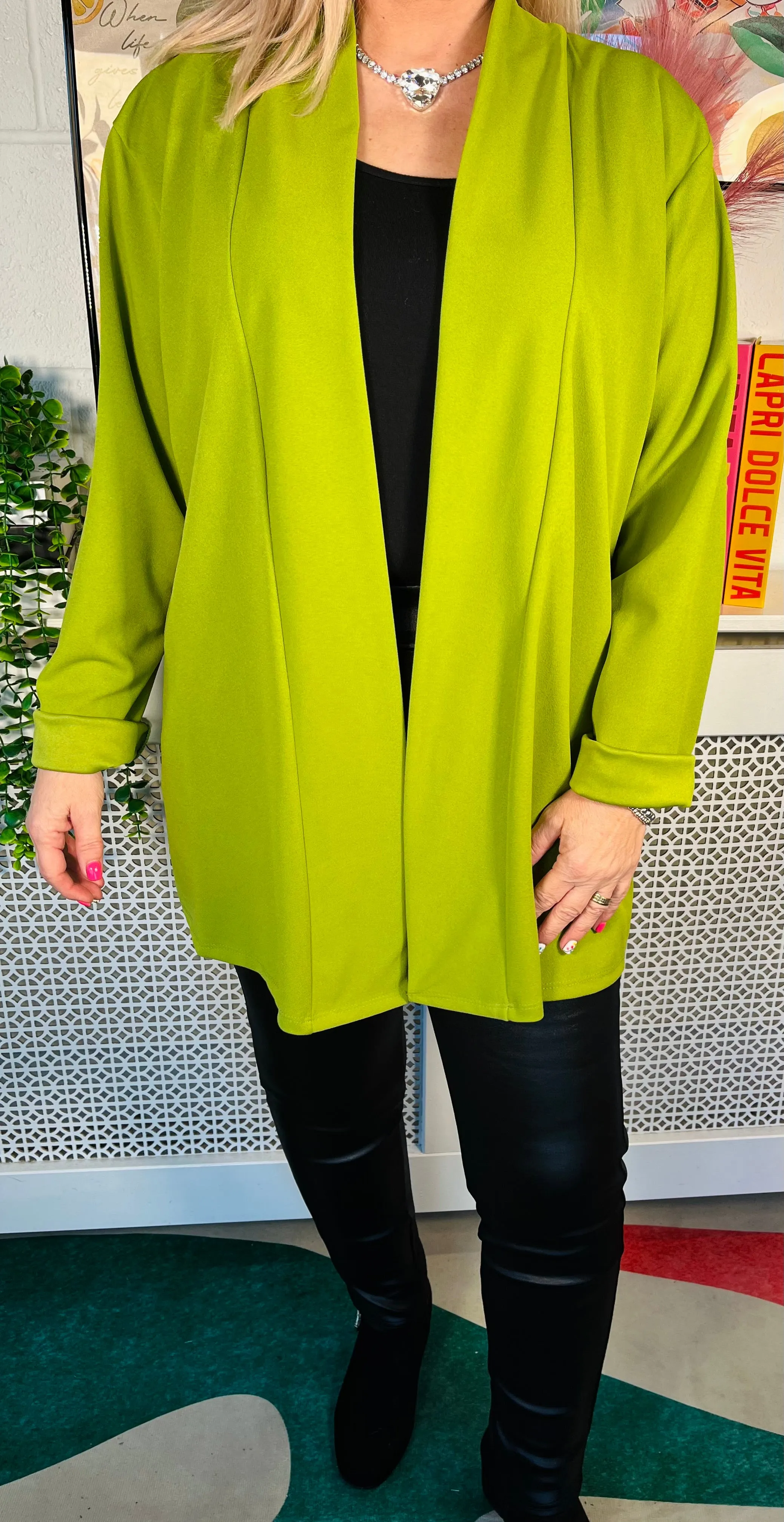 Melina Luxury Jacket - Olive Green