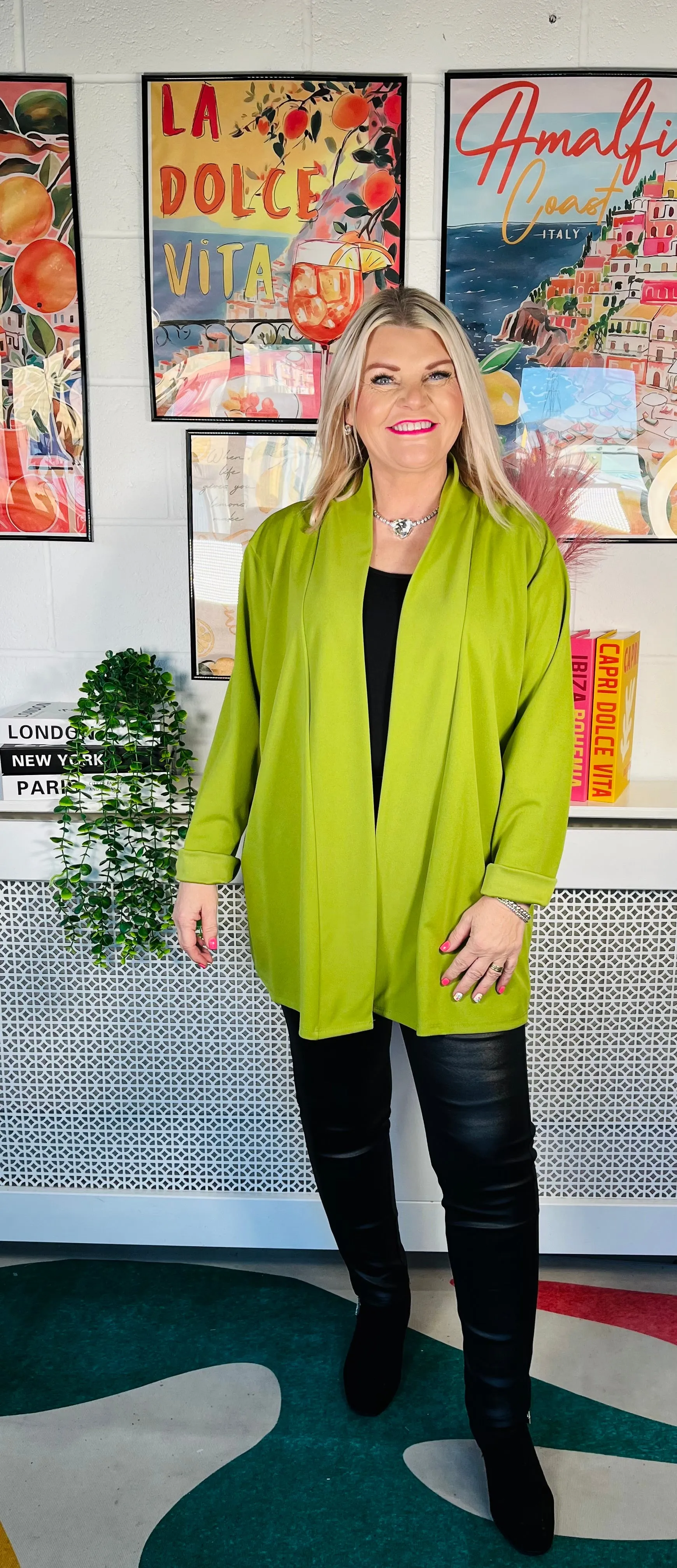 Melina Luxury Jacket - Olive Green