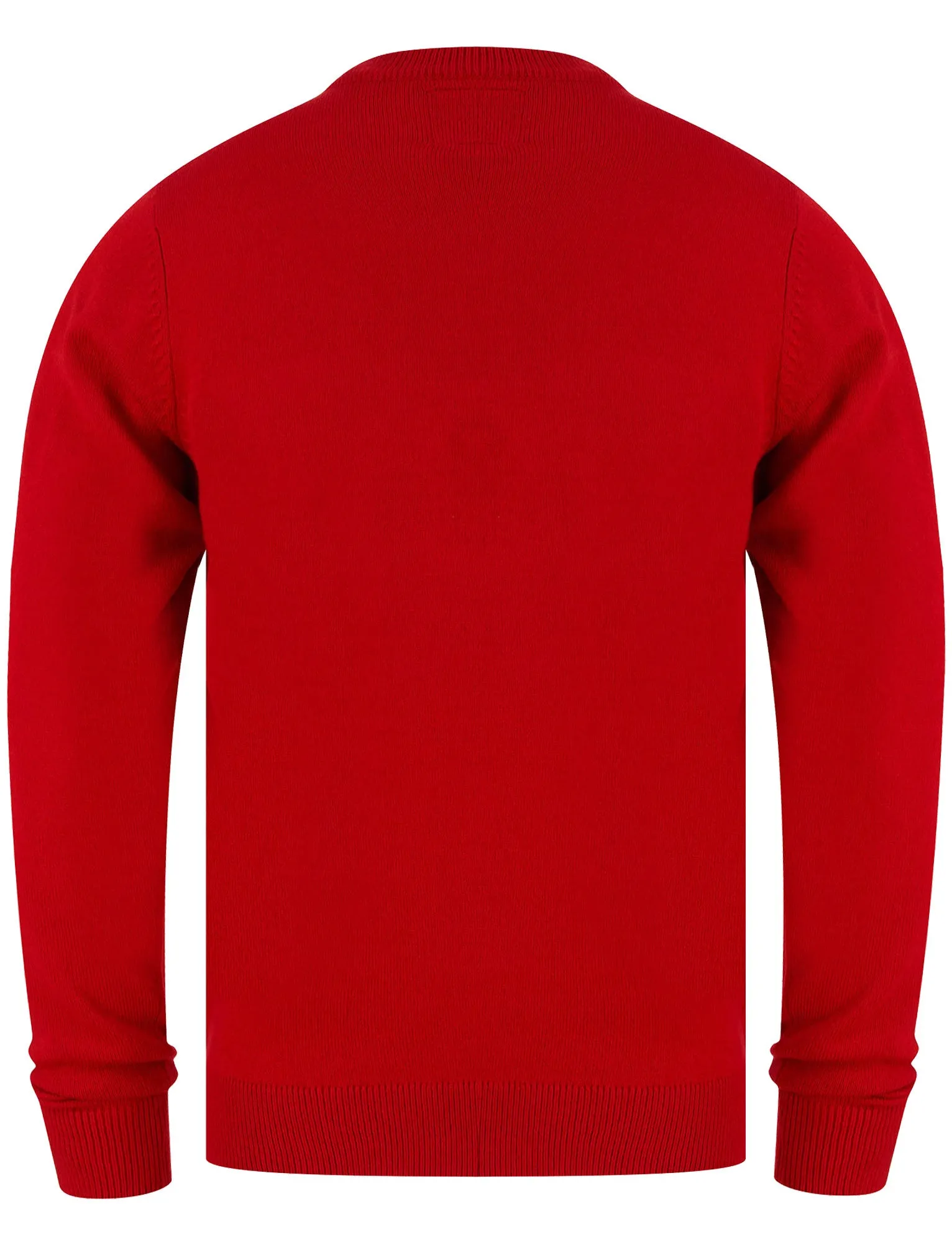 Men's Rudolph Front Motif Novelty Christmas Jumper in George Red - Merry Christmas