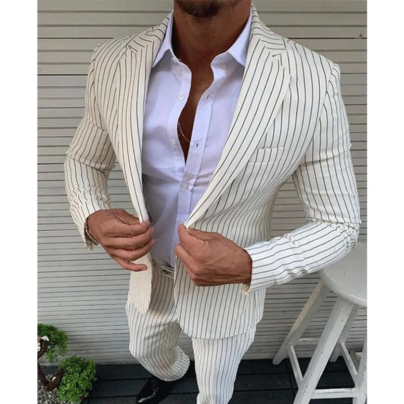 Men's Two-button Long-sleeved Trousers Suit 75401455L