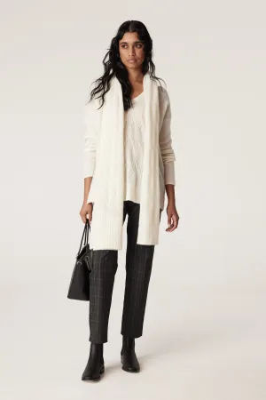 Mohair Cable Scarf - Milk