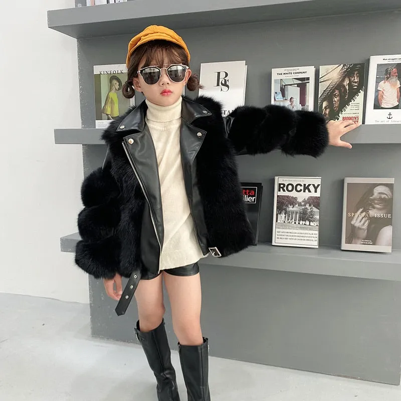 Motorcycle Faux Fur Coat